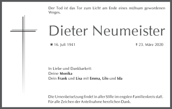 Anzeige von Dieter Neumeister von MGO
