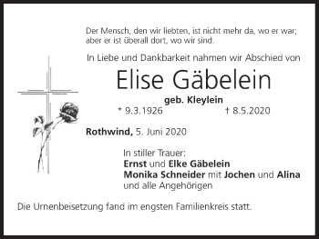 Anzeige von Elise Gäbelein von MGO