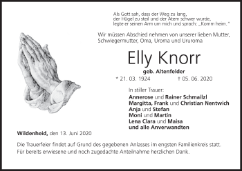 Anzeige von Elly Knorr von MGO