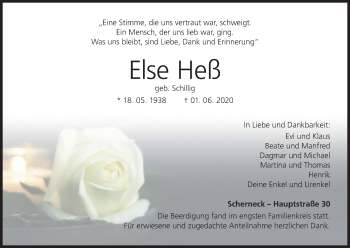 Anzeige von Else Heß von MGO