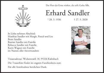 Anzeige von Erhard Sandler von MGO