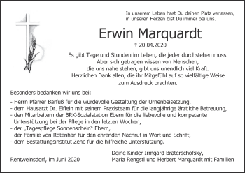 Anzeige von Erwin Marquardt von MGO