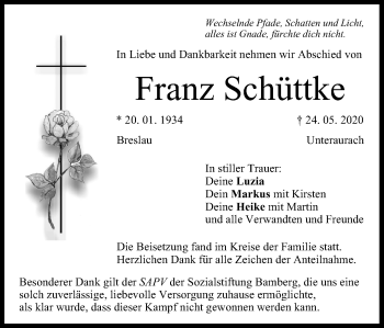 Anzeige von Franz Schüttke von MGO