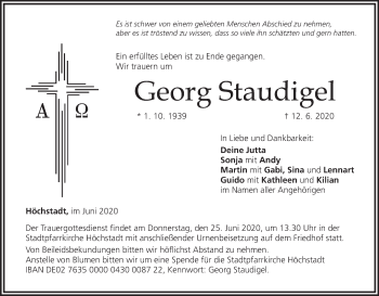 Anzeige von Georg Staudigel von MGO