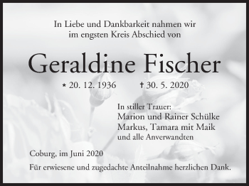 Anzeige von Geraldine Fischer von MGO