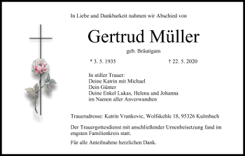 Anzeige von Gertrud Müller von MGO