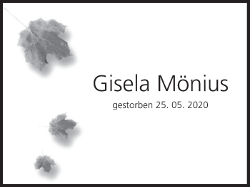 Anzeige von Gisela Mönius von MGO