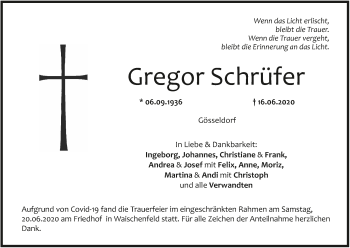 Anzeige von Gregor Schrüfer von MGO