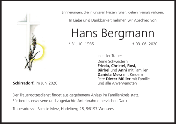 Anzeige von Hans Bergmann von MGO
