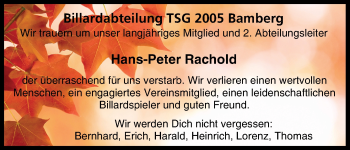 Anzeige von Hans-Peter Rachold von MGO