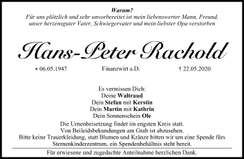 Anzeige von Hans-Peter Rachold von MGO