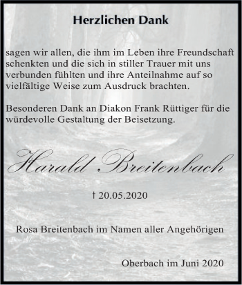 Anzeige von Harald Breitenbach von MGO