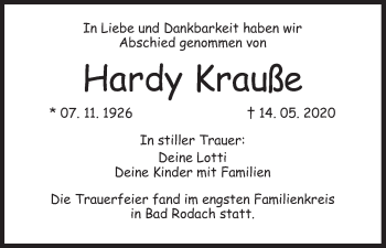 Anzeige von Hardy Krauße von MGO
