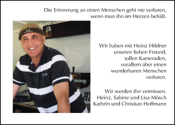 Anzeige von Heinz Hildner von MGO