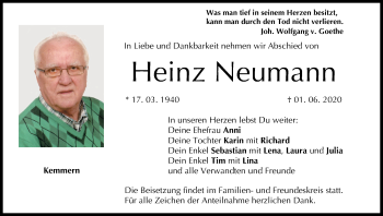 Anzeige von Heinz Neumann von MGO