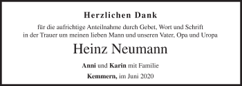 Anzeige von Heinz Neumann von MGO