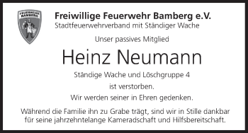 Anzeige von Heinz Neumann von MGO