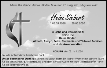 Anzeige von Heinz Siebert von MGO