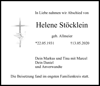 Anzeige von Helene Stöcklein von MGO