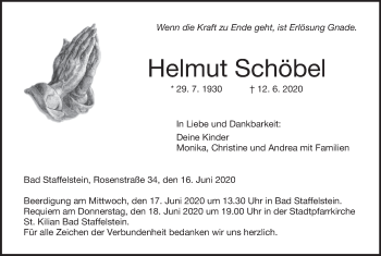 Anzeige von Helmut Schöbel von MGO