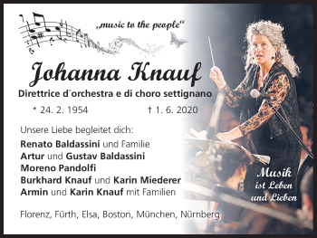 Anzeige von Johanna Knauf von MGO