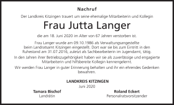 Anzeige von Jutta Langer von MGO