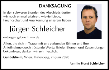 Anzeige von Jürgen Schleicher von MGO