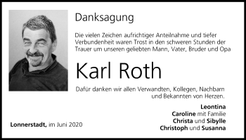 Anzeige von Karl Roth von MGO