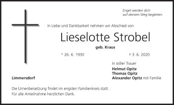 Anzeige von Lieselotte Strobel von MGO
