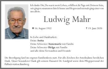 Anzeige von Ludwig Mahr von MGO