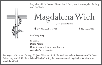 Anzeige von Magdalena Wich von MGO
