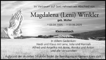 Anzeige von Magdalena Winkler von MGO