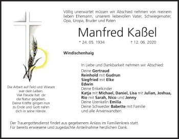 Anzeige von Manfred Kaßel von MGO