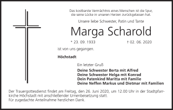 Anzeige von Marga Scharold von MGO