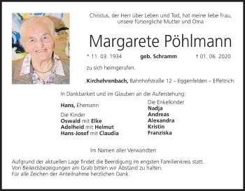 Anzeige von Margarete Pöhlmann von MGO