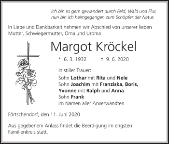 Anzeige von Margot Kröckel von MGO