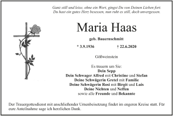 Anzeige von Maria Haas von MGO