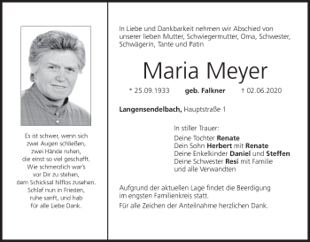 Anzeige von Maria Meyer von MGO