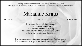 Anzeige von Marianne Kraus von MGO