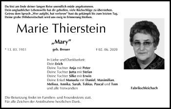 Anzeige von Marie Thierstein von MGO