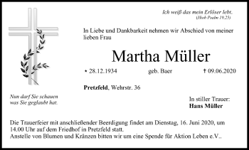 Anzeige von Martha Müller von MGO