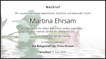 Anzeige von Martina Ehrsam von MGO