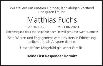 Anzeige von Matthias Fuchs von MGO