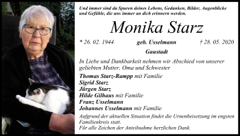 Anzeige von Monika Starz von MGO