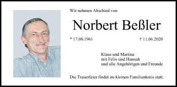 Anzeige von Norbert Beßler von MGO