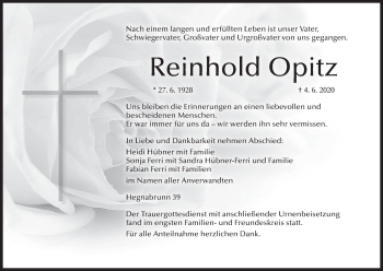 Anzeige von Reinhold Opitz von MGO