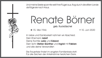 Anzeige von Renate Börner von MGO