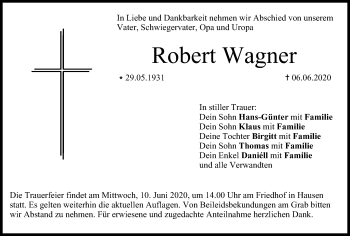 Anzeige von Robert Wagner von MGO