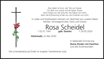 Anzeige von Rosa Scheidel von MGO
