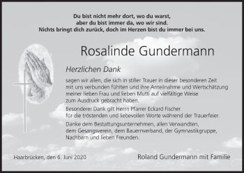 Anzeige von Rosalinde Gundermann von MGO